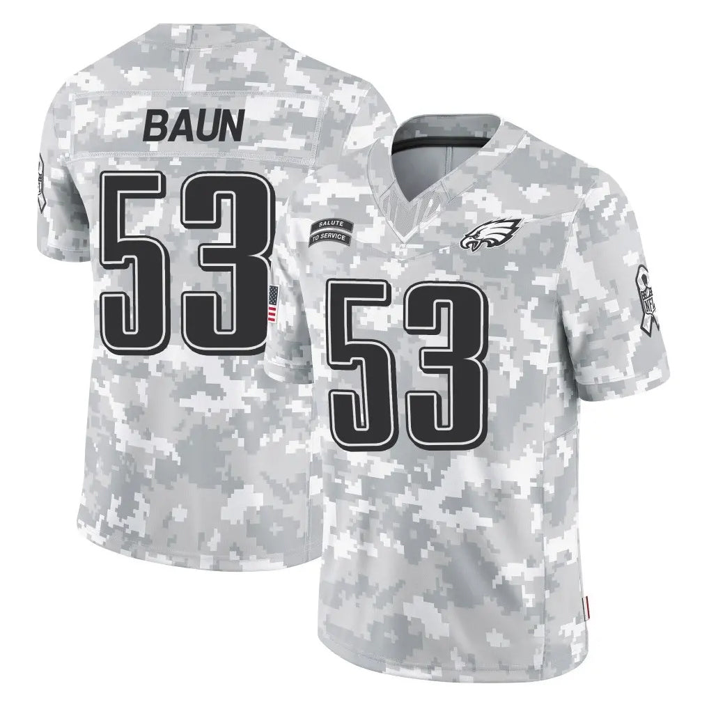 Parkc P.Eagles #53 Zack Baun Player Arctic Camo Salute to Service Limited Game Stitched Jerseys