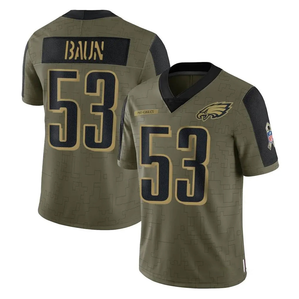 Parkc P.Eagles #53 Zack Baun Player Olive Salute To Service Limited Game Stitched Jerseys