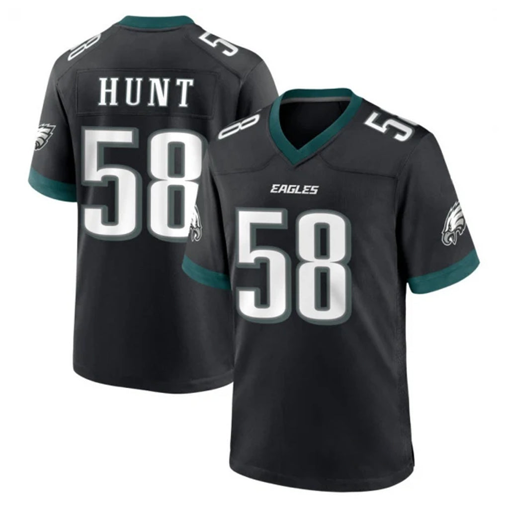 Parkc P.Eagles #58 Jalyx Hunt Player Black Game Home Stitched Jerseys