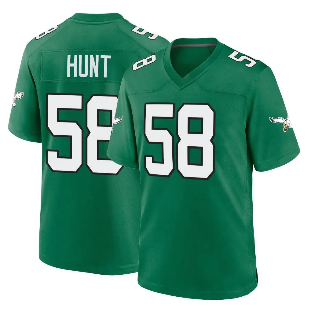 Parkc P.Eagles #58 Jalyx Hunt Player Green Kelly Alternate Home Game Stitched Jerseys