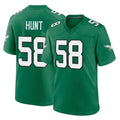 Parkc P.Eagles #58 Jalyx Hunt Player Green Kelly Alternate Home Game Stitched Jerseys