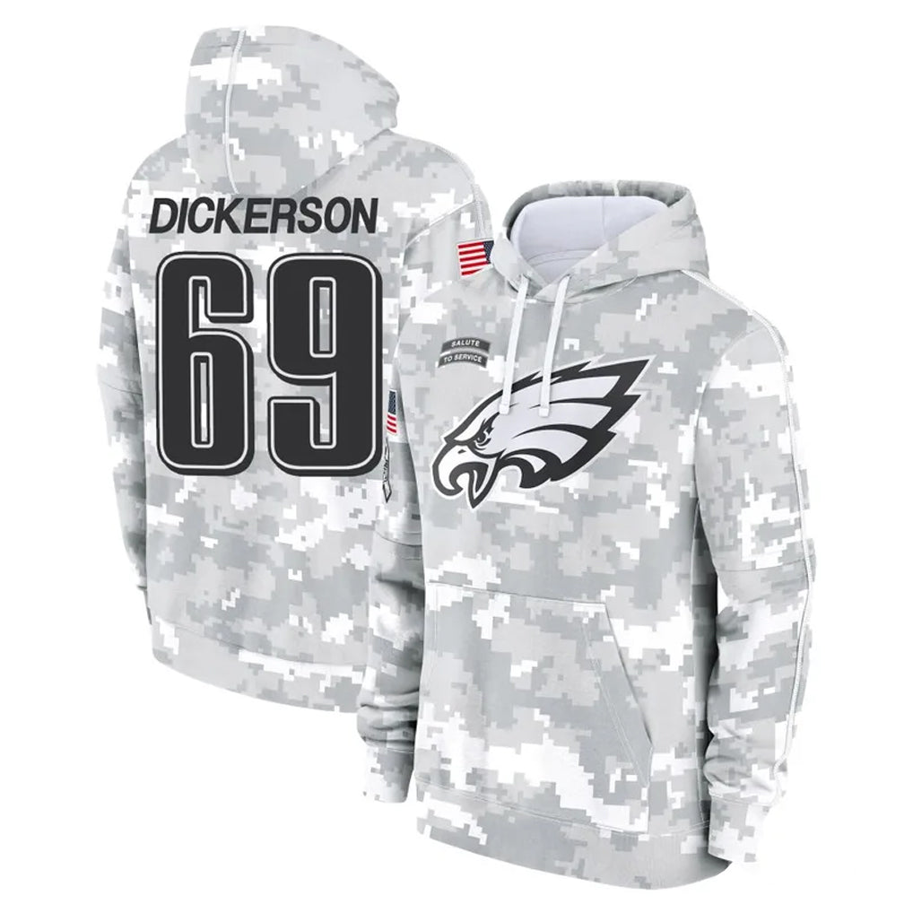 Parkc P.Eagles #69 Landon Dickerson Player Arctic Camo Salute to Service Pullover Hoodies Limited Game Stitched Jerseys
