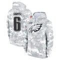 Parkc P.Eagles #6 DeVonta Smith Player Arctic Camo Salute to Service Pullover Hoodies Limited Game Stitched Jerseys