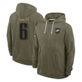 Parkc P.Eagles #6 DeVonta Smith Player Olive Salute to Service Pullover Hoodies Limited Stitched Jerseys