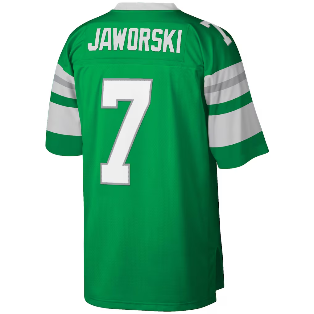Parkc P.Eagles #7 Ron Jaworski Mitchell & Ness Kelly Green Legacy Replica Stitched Puhic Jersey