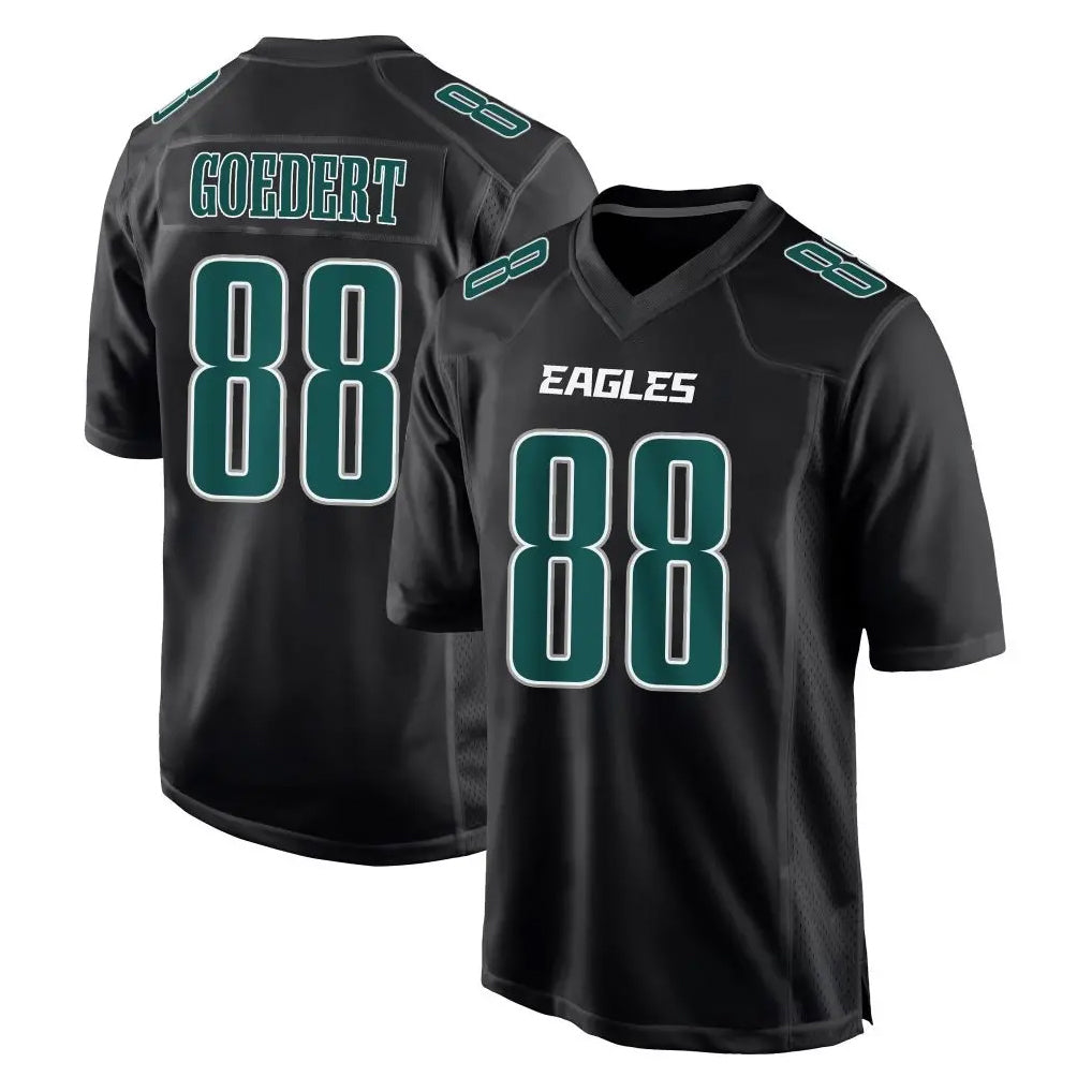 Parkc P.Eagles #88 Dallas Goedert Player Carbon Black Fashion Home Game Stitched Jerseys