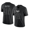 Parkc P.Eagles #90 Jordan Davis Player Black Reflective Limited Home Game Stitched Jerseys