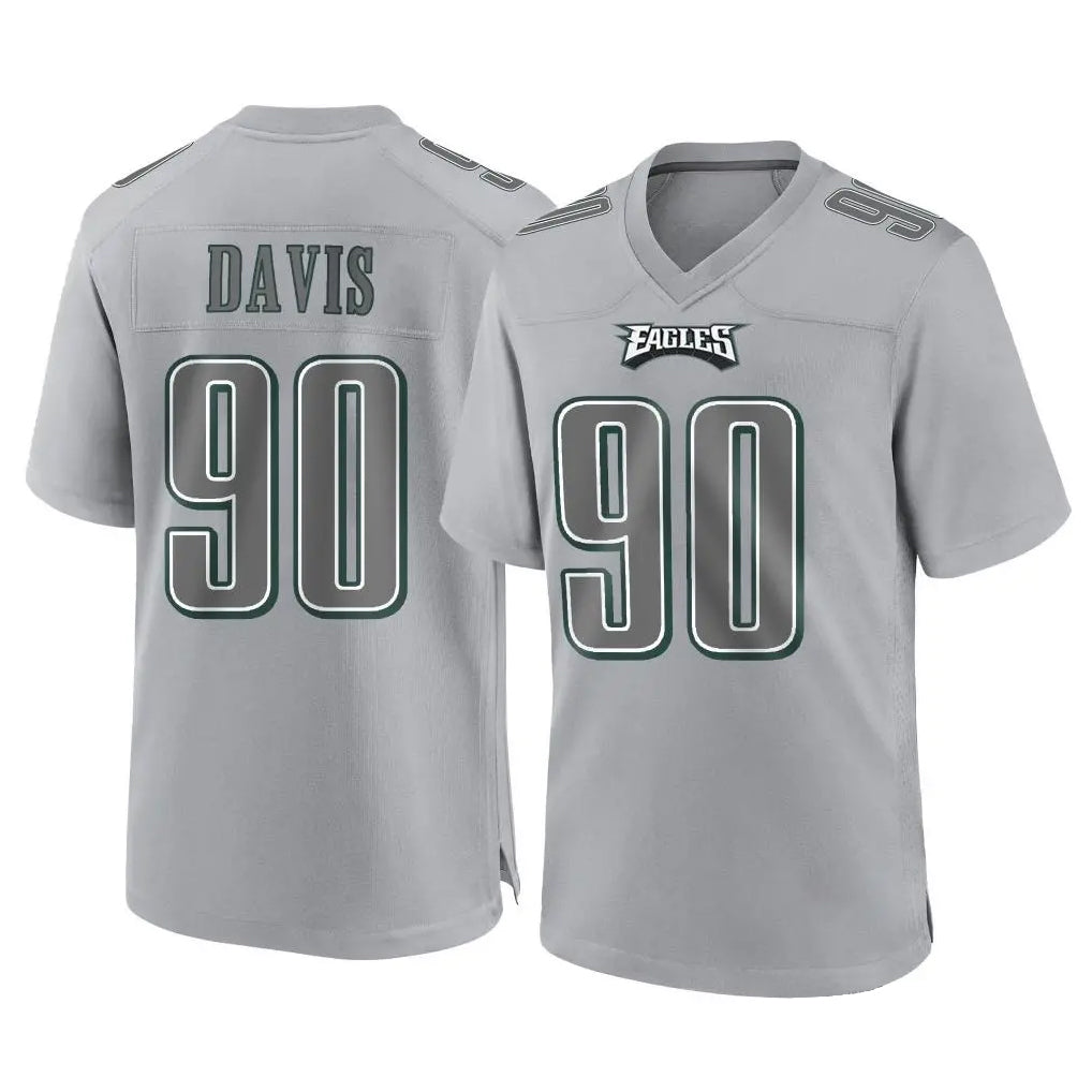 Parkc P.Eagles #90 Jordan Davis Player Gray Atmosphere Fashion Home Game Stitched Jerseys