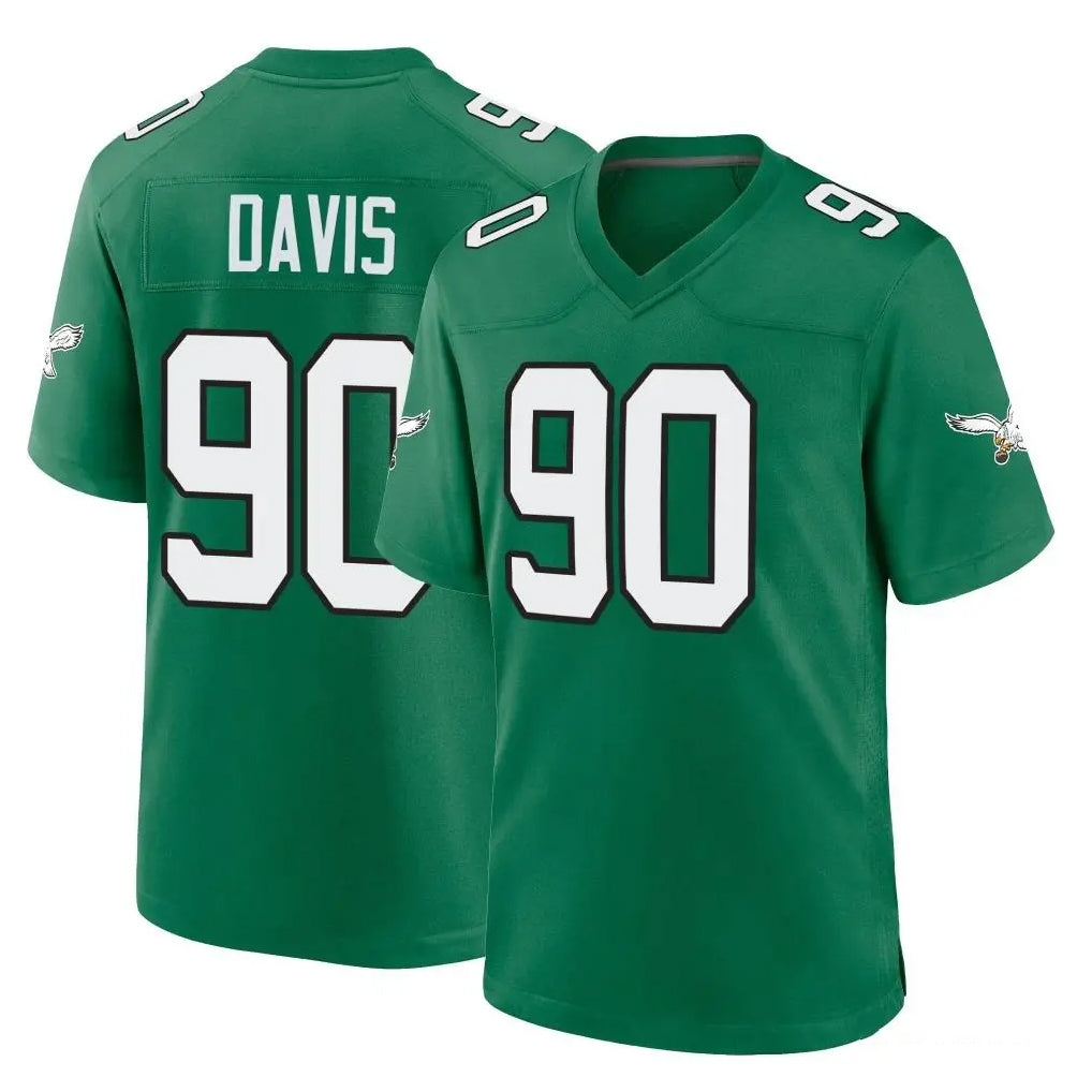 Parkc P.Eagles #90 Jordan Davis Player Green Kelly Alternate Home Game Stitched Jerseys