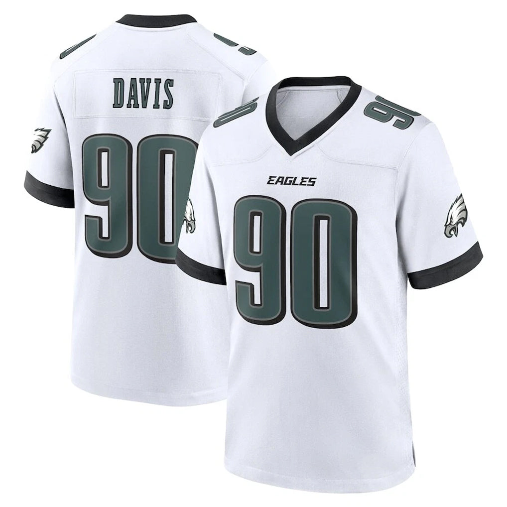 Parkc P.Eagles #90 Jordan Davis Player White Game Home Stitched Jerseys