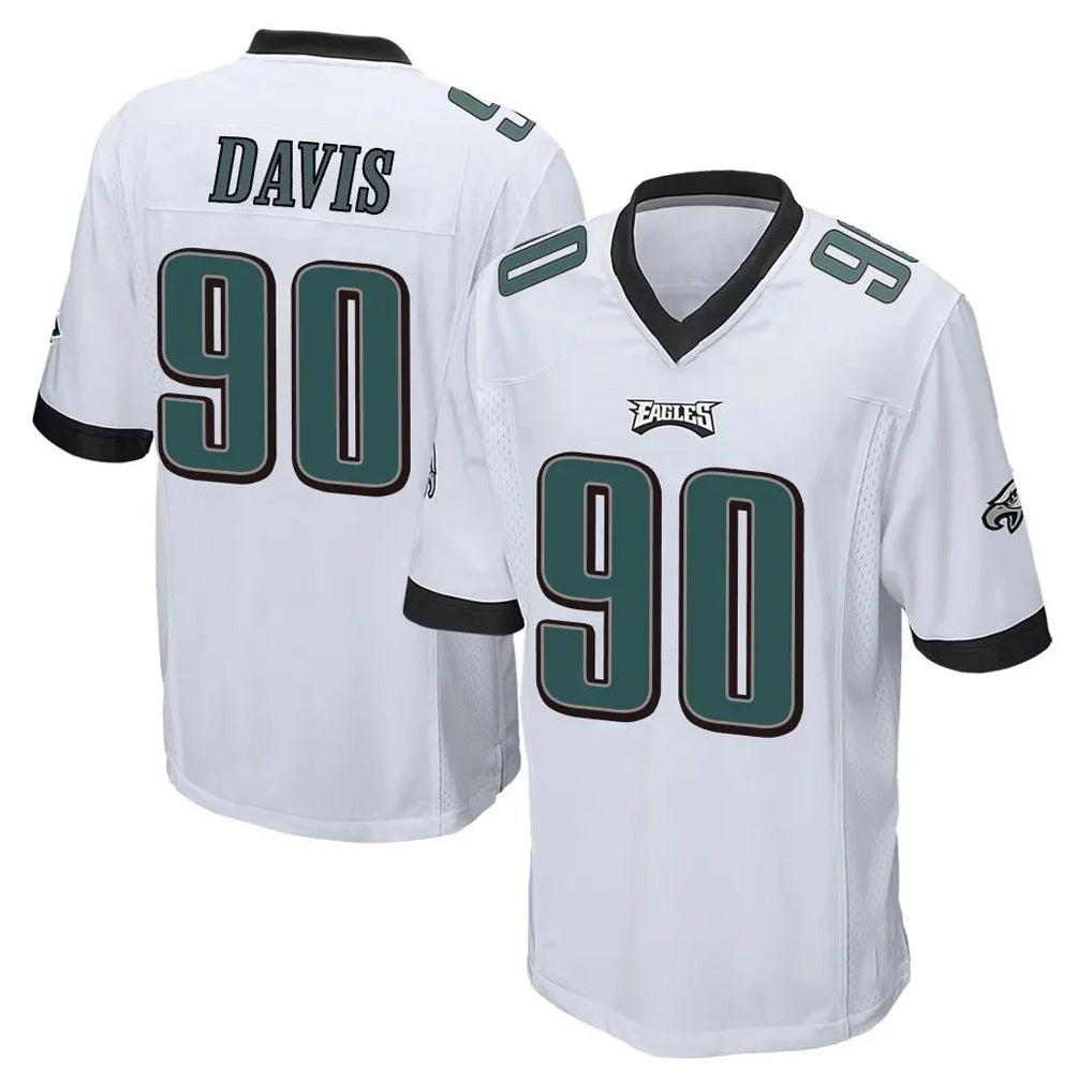 Parkc P.Eagles #90 Jordan Davis Player White Home Game Stitched Jerseys