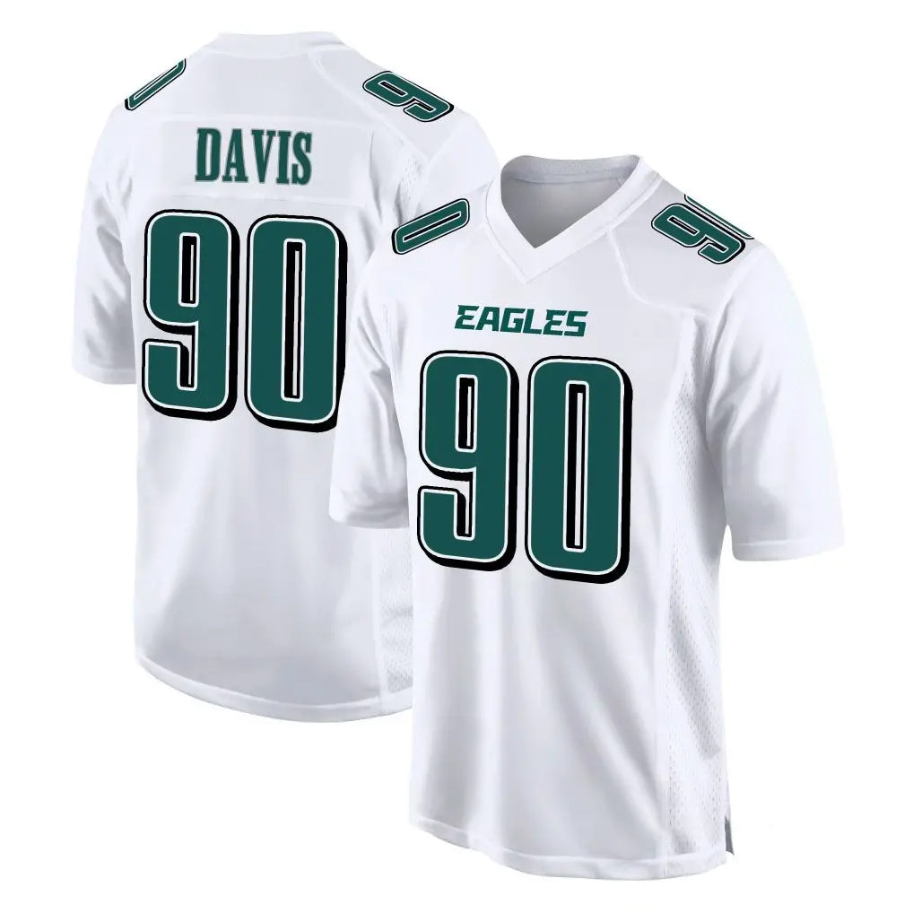 Parkc P.Eagles #90 Jordan Davis Player White Tundra Fashion Home Game Stitched Jerseys