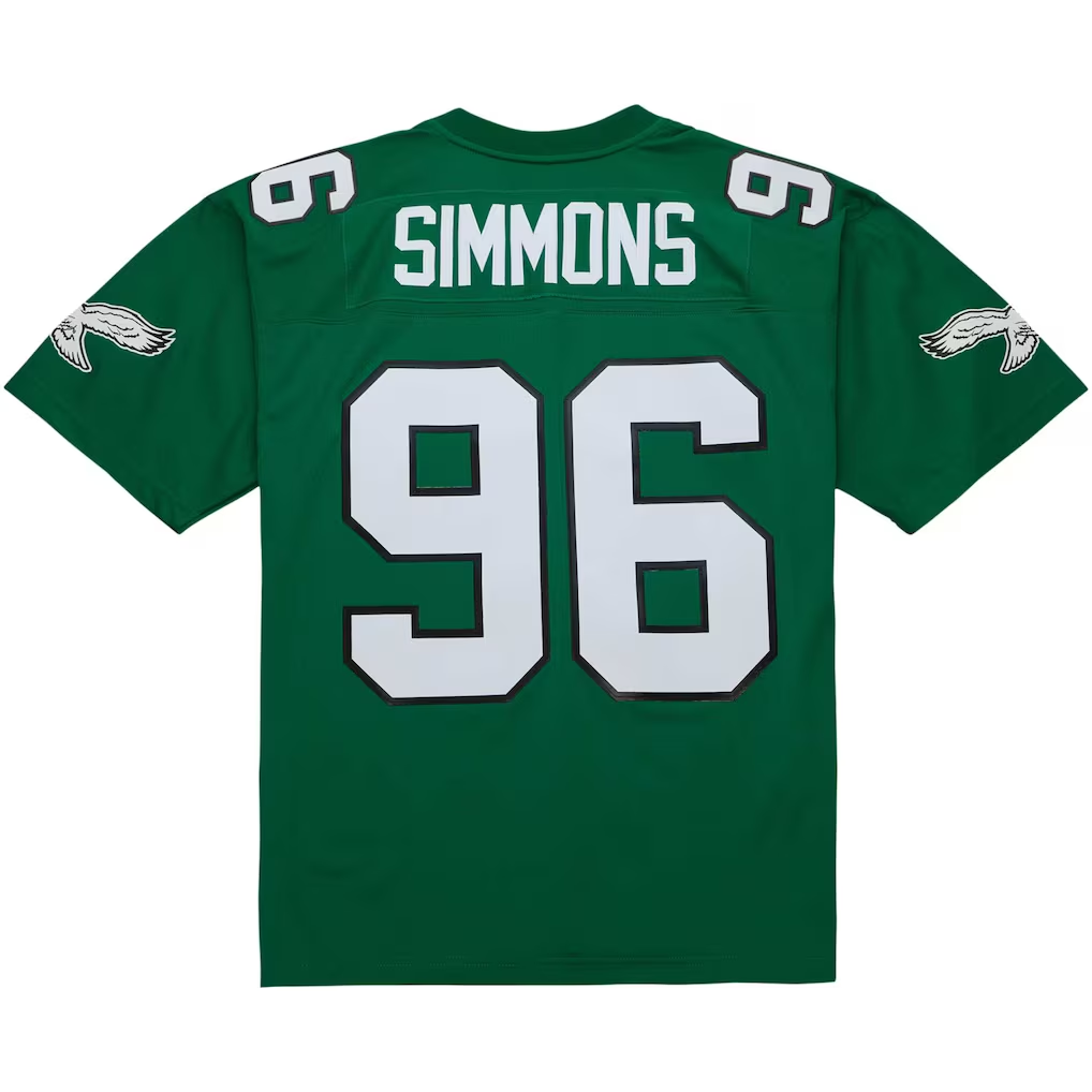 Parkc P.Eagles #96 Clyde Simmons Mitchell & Ness Kelly Green Legacy Replica Jersey
