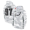 Parkc P.Eagles #97 Moro Ojomo Player Arctic Camo Salute to Service Pullover Hoodies Limited Game Stitched Jerseys