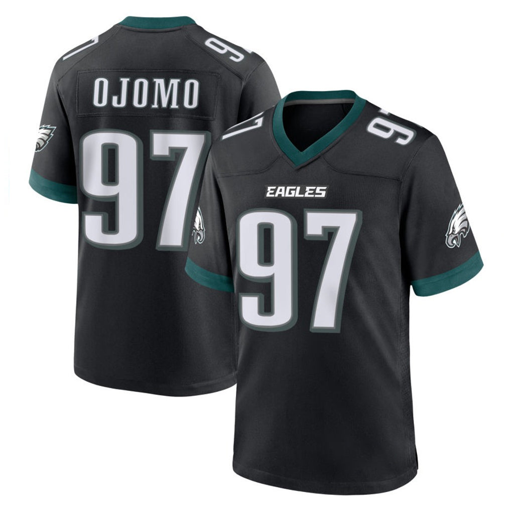 Parkc P.Eagles #97 Moro Ojomo Player Black Game Home Stitched Jerseys