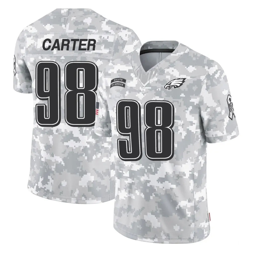 Parkc P.Eagles #98 Jalen Carter Player Arctic Camo Salute to Service Limited Game Stitched Jerseys