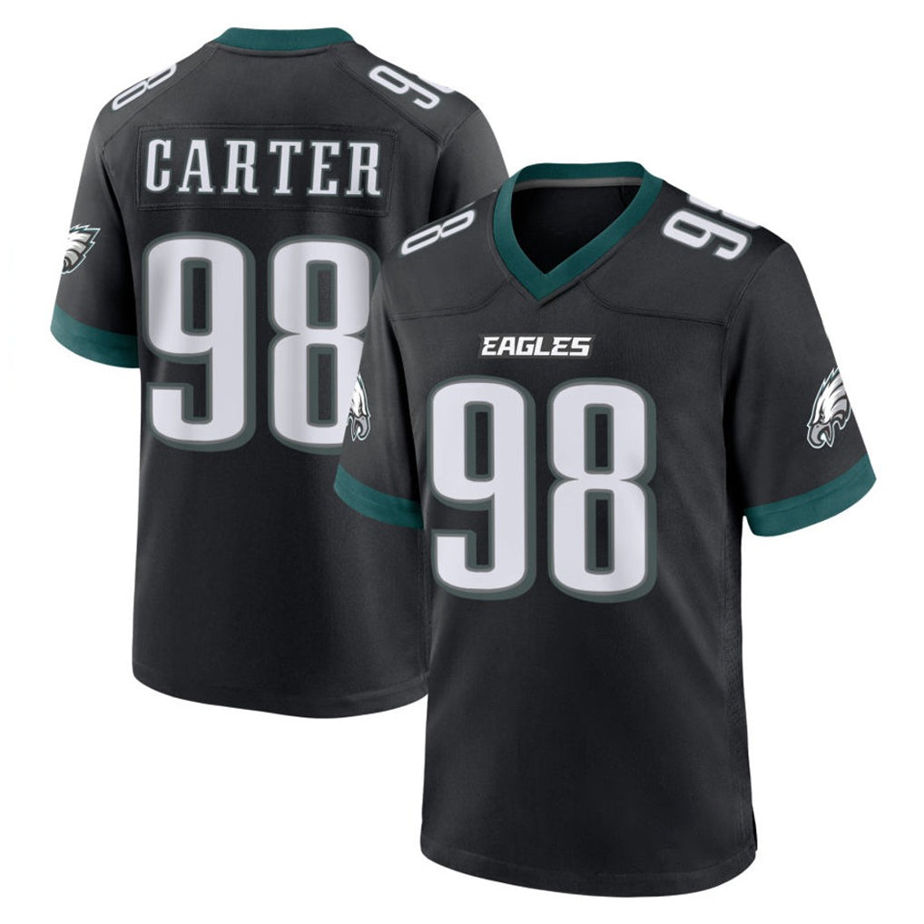 Parkc P.Eagles #98 Jalen Carter Player Black Game Home Stitched Jerseys