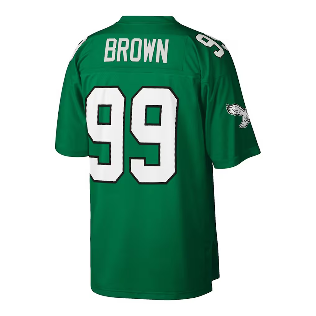 Parkc P.Eagles #99 Jerome Brown Mitchell & Ness Kelly Green Big & Tall 1990 Retired Player Replica Stitched Puhic Jersey