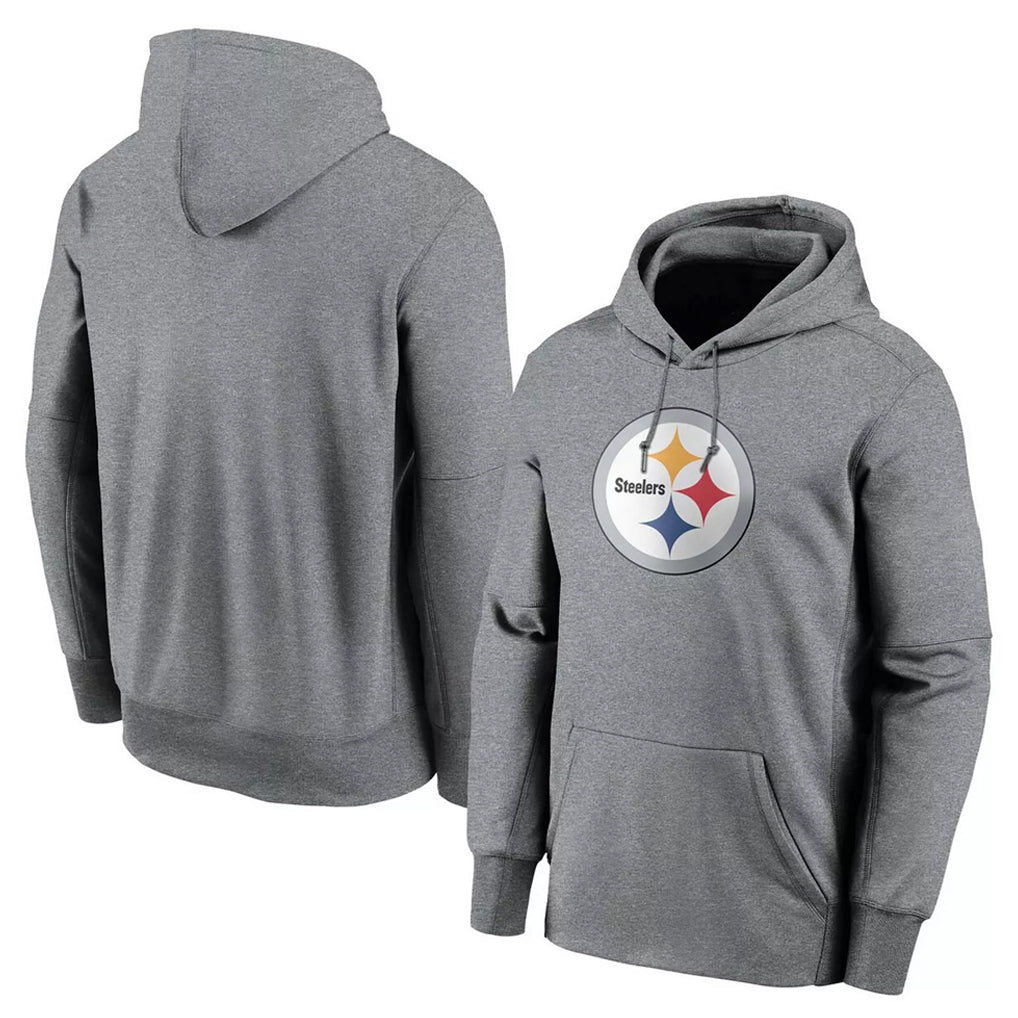 Parkc P.Steelers Gray LOGO Pullover Hoodies Limited Blank Player Stitched Jerseys