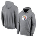 Parkc P.Steelers Gray LOGO Pullover Hoodies Limited Blank Player Stitched Jerseys
