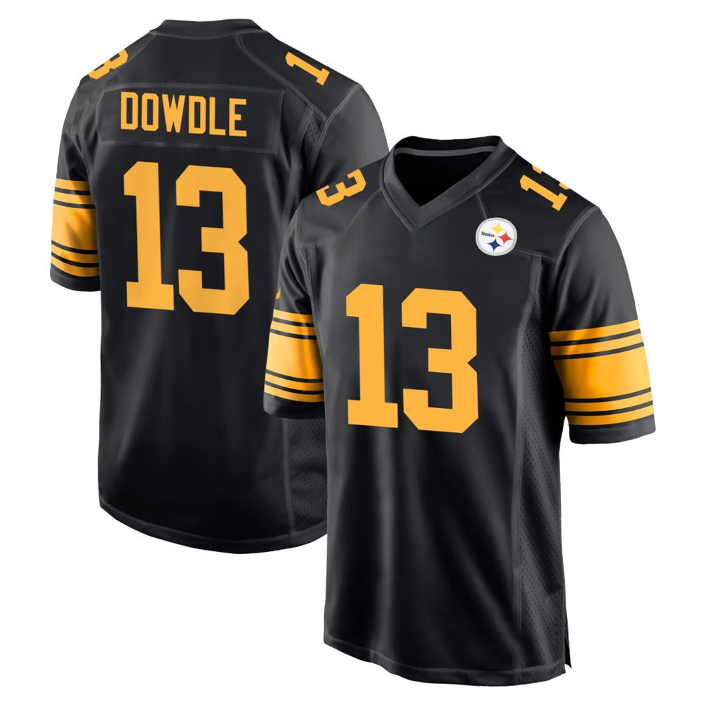 Parkc P.Steelers #13 Rico Dowdle Player Black Color Rush Home Game Stitched Jerseys