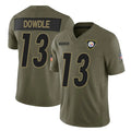 Parkc P.Steelers #13 Rico Dowdle Player Olive 2025 Salute To Service Limited Home Game Stitched Jerseys