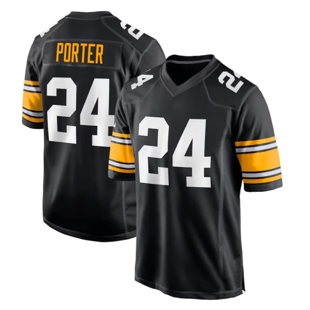 Parkc P.Steelers #24 Joey Porter Jr. Player Black Home Game Stitched Jerseys