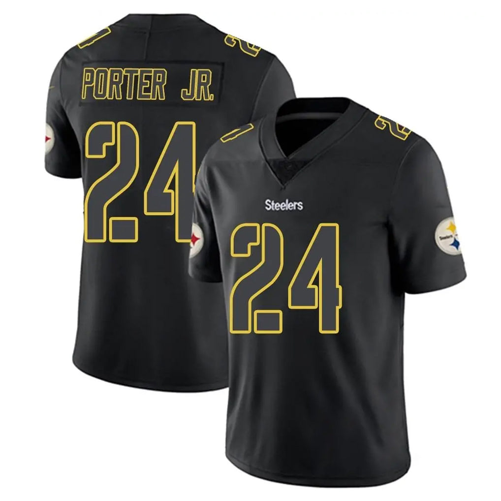 Parkc P.Steelers #24 Joey Porter Jr. Player Black Impact Limited Home Game Stitched Jerseys