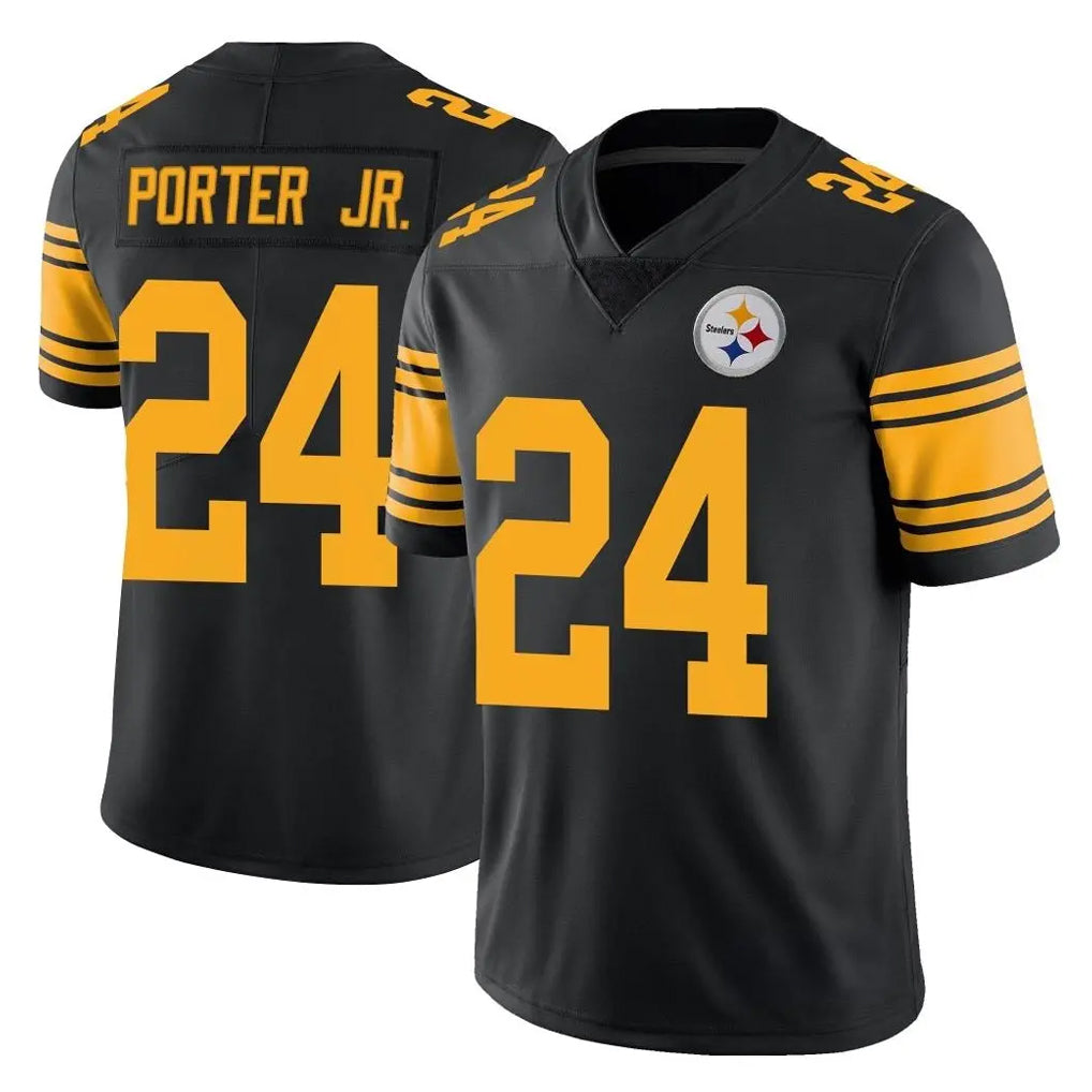 Parkc P.Steelers #24 Joey Porter Jr. Player Black Limited Color Rush Home Game Stitched Jerseys