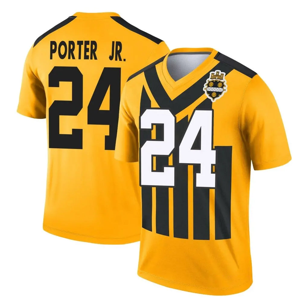 Parkc P.Steelers #24 Joey Porter Jr. Player Gold Legend Limited 1933 Throwback Performance Home Game Stitched Jerseys