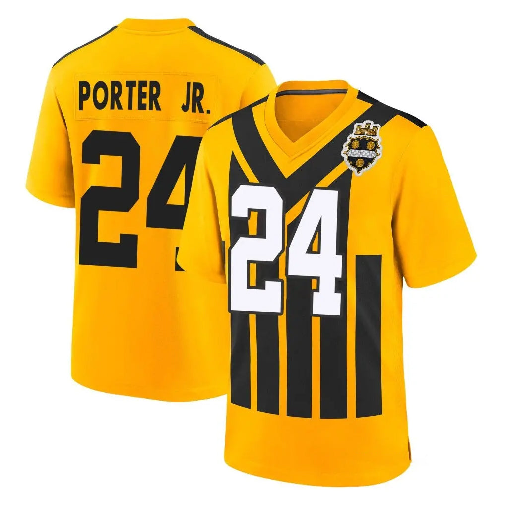 Parkc P.Steelers #24 Joey Porter Jr. Player Gold Limited 1933 Throwback Home Game Stitched Jerseys