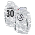 Parkc P.Steelers #30 Jaylen Warren Player Arctic Camo Limited Salute to Service Pullover Hoodies Game Stitched Jerseys
