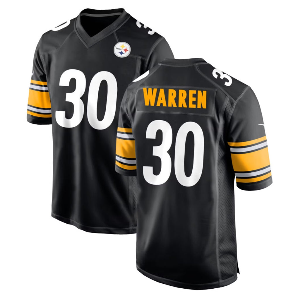 Parkc P.Steelers #30 Jaylen Warren Player Black Home Game Stitched Jerseys