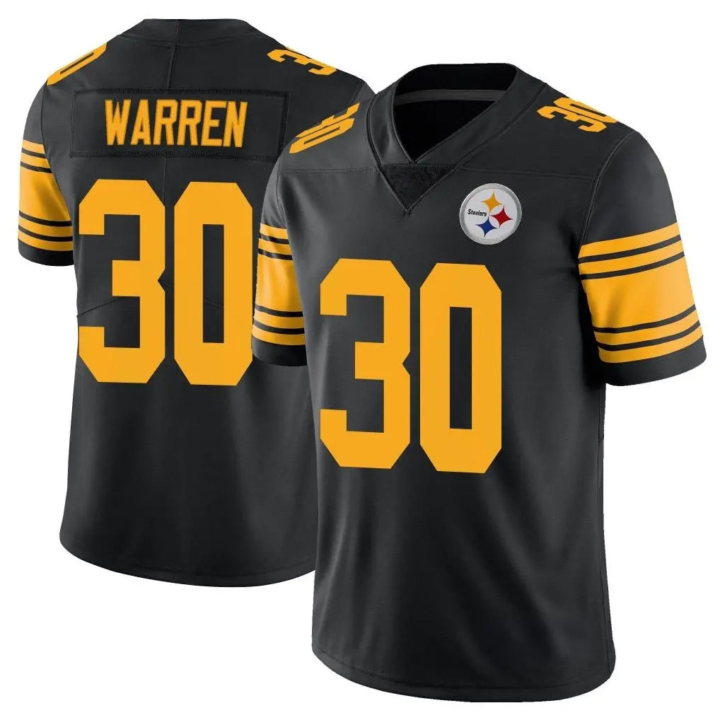 Parkc P.Steelers #30 Jaylen Warren Player Black Limited Color Rush Home Game Stitched Jerseys