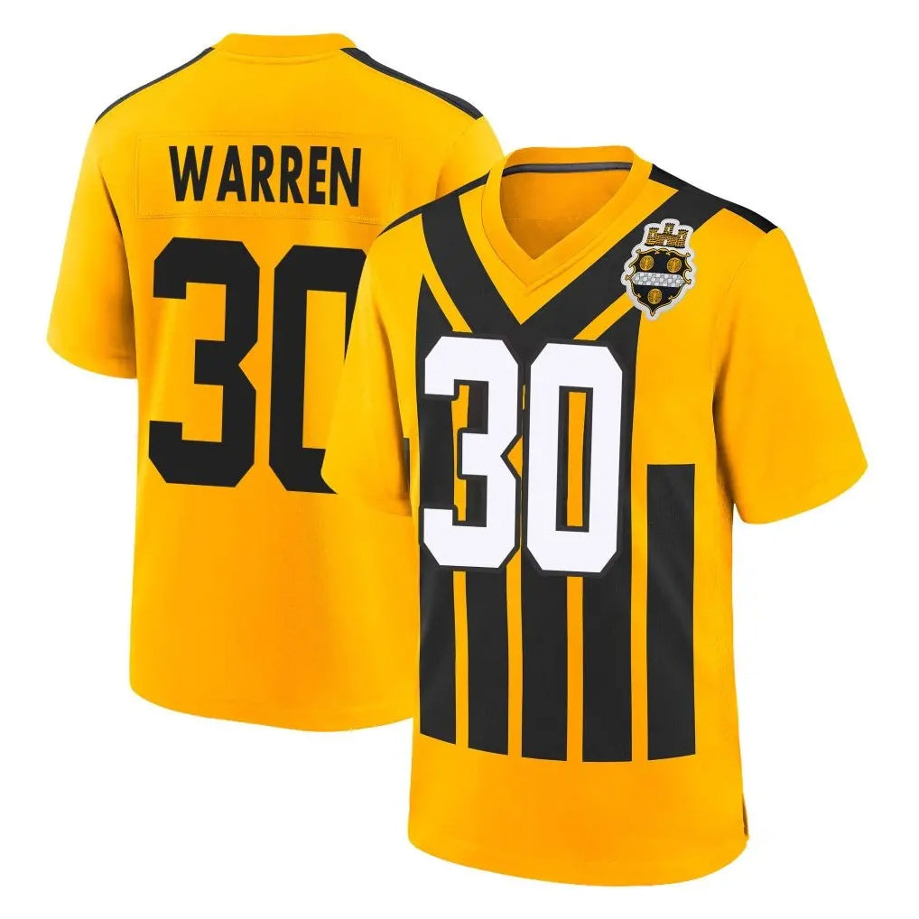 Parkc P.Steelers #30 Jaylen Warren Player Gold Limited 1933 Throwback Home Game Stitched Jerseys