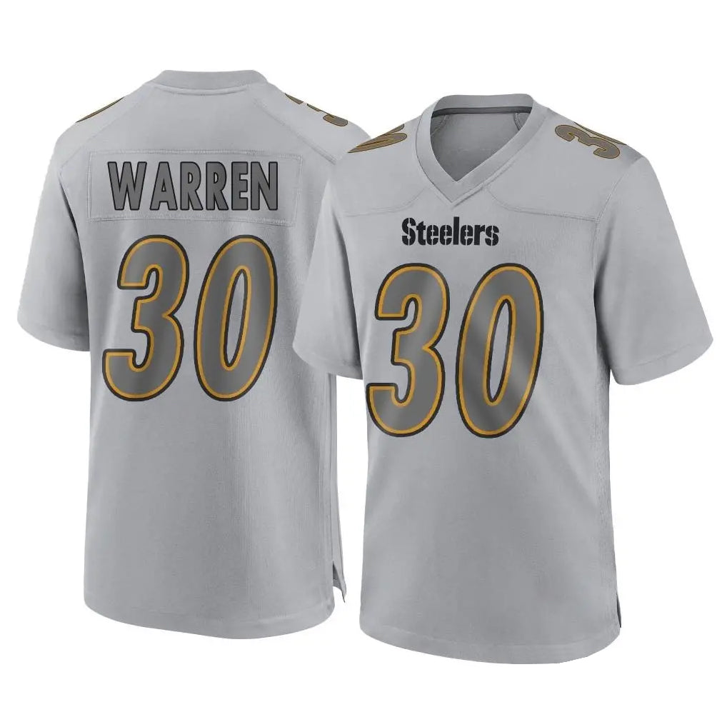 Parkc P.Steelers #30 Jaylen Warren Player Gray Atmosphere Fashion Home Game Stitched Jerseys