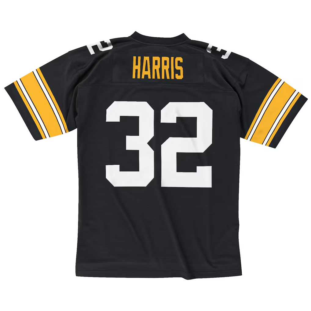 Parkc P.Steelers #32 Franco Harris Mitchell & Ness Black Legacy Replica Stitched Puhic Jersey