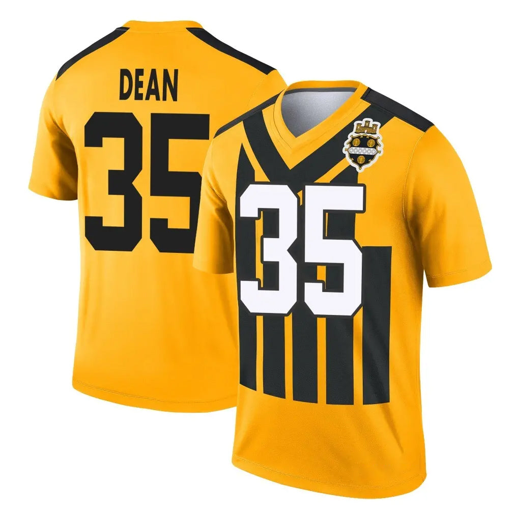 Parkc P.Steelers #35 Jamel Dean Player Gold Legend Limited 1933 Throwback Performance Home Game Stitched Jerseys