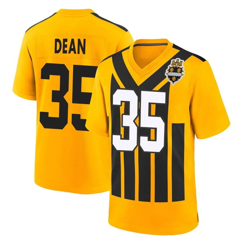 Parkc P.Steelers #35 Jamel Dean Player Gold Limited 1933 Throwback Home Game Stitched Jerseys