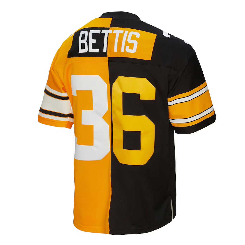 Parkc P.Steelers #36 Jerome Bettis Mitchell & Ness BlackGold 1996 Split Legacy Replica Stitched Puhic Jersey