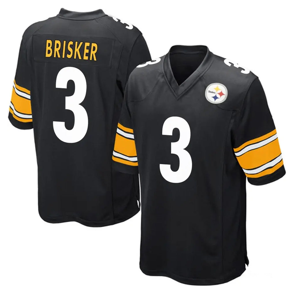 Parkc P.Steelers #3 Jaquan Brisker Player Black Home Game Stitched Jerseys
