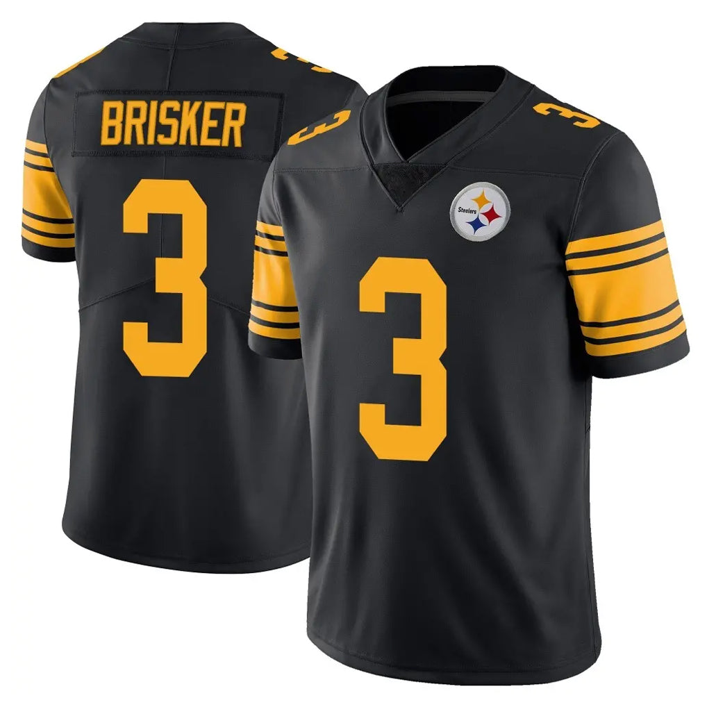 Parkc P.Steelers #3 Jaquan Brisker Player Black Limited Color Rush Home Game Stitched Jerseys
