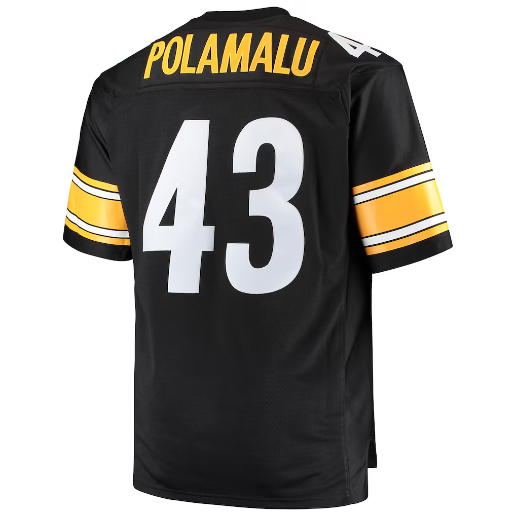Parkc P.Steelers #43 Troy Polamalu Mitchell & Ness Black Big & Tall 2005 Retired Player Replica Jersey