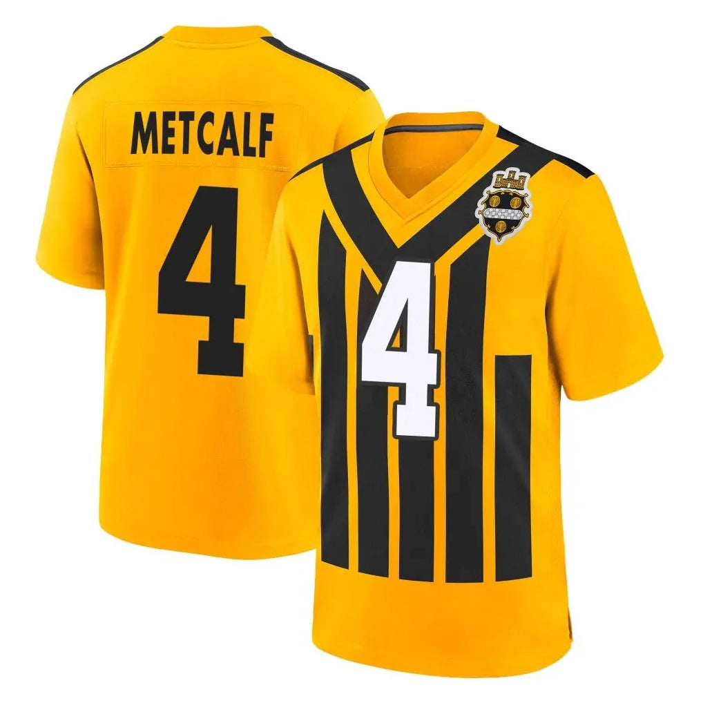 Parkc P.Steelers #4 DK Metcalf Player Gold Limited 1933 Throwback Home Game Stitched Jerseys