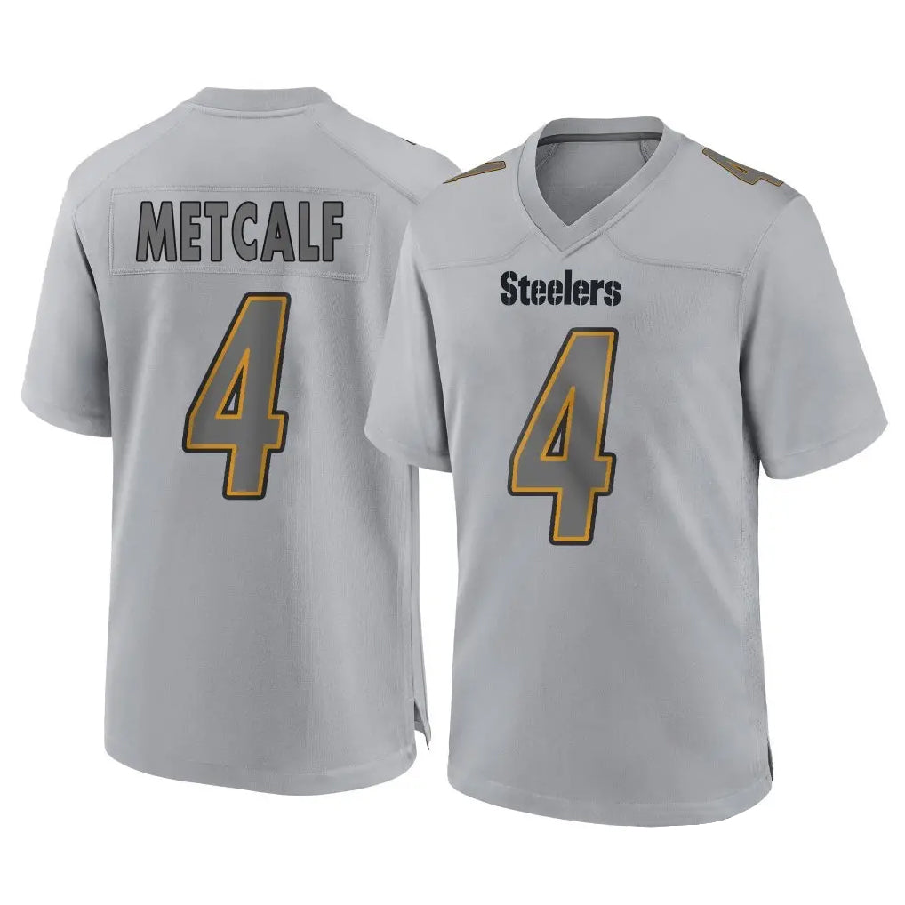 Parkc P.Steelers #4 DK Metcalf Player Gray Atmosphere Fashion Home Game Stitched Jerseys