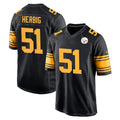 Parkc P.Steelers #51 Nick Herbig Player Black Color Rush Home Game Stitched Jerseys