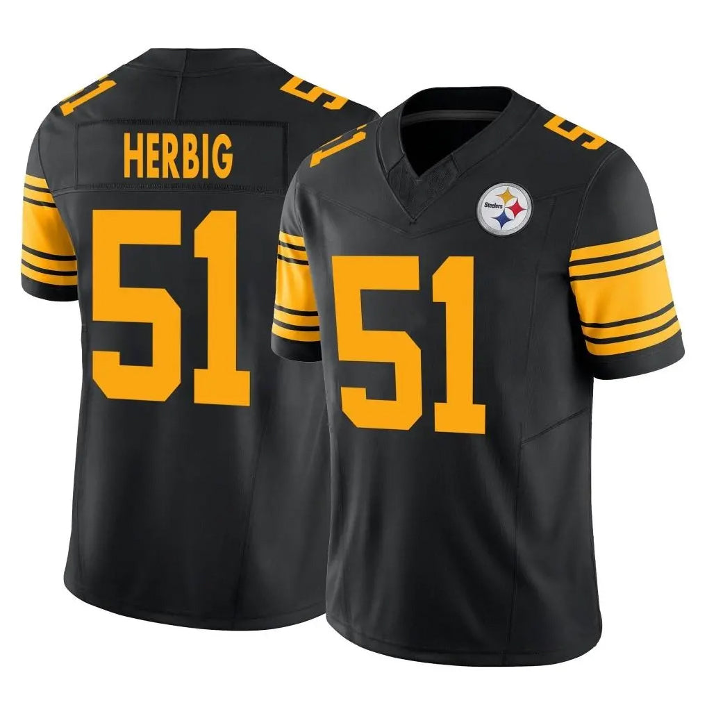 Parkc P.Steelers #51 Nick Herbig Player Black Limited 2nd Alternate Vapor F.U.S.E. Home Game Stitched Jerseys