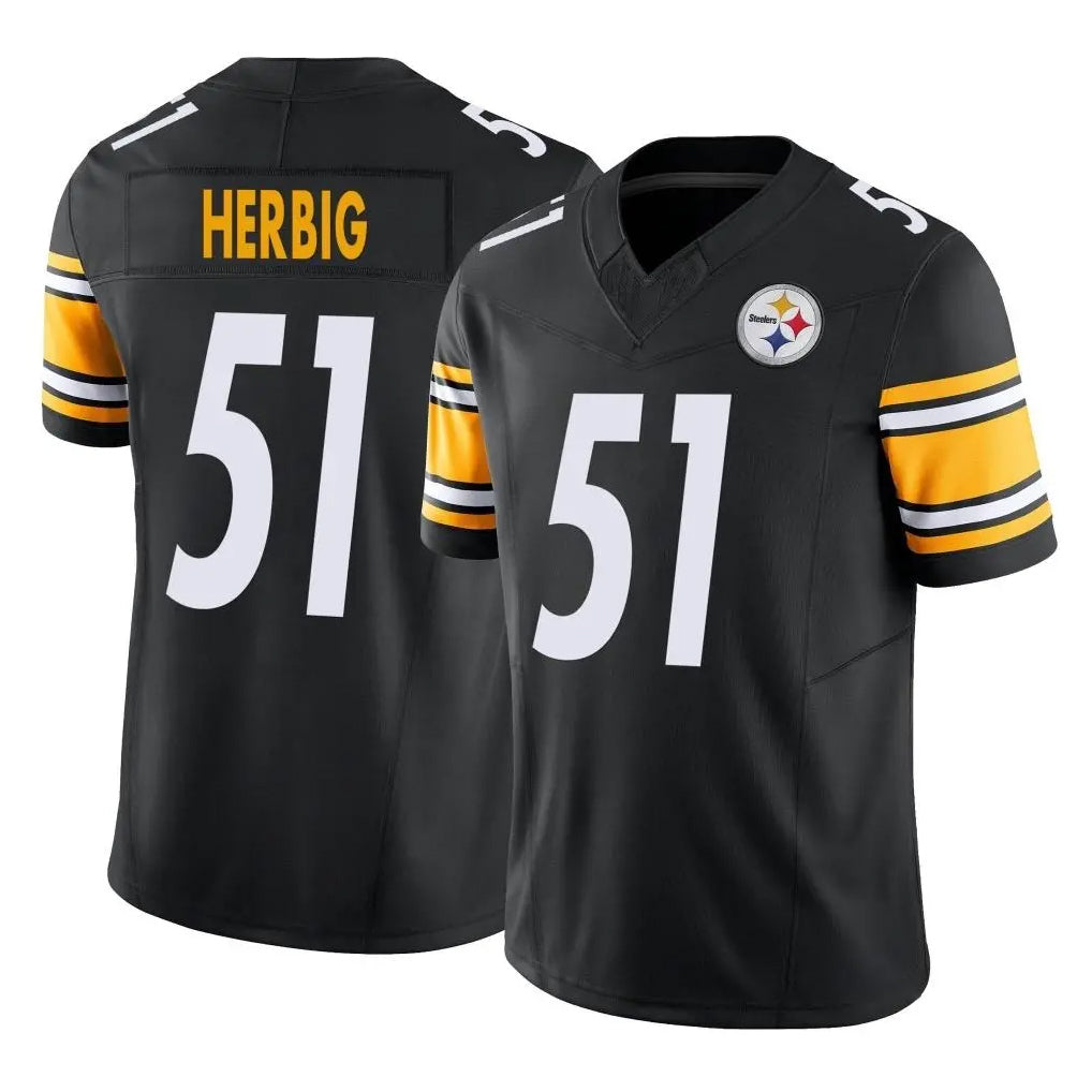Parkc P.Steelers #51 Nick Herbig Player Black Limited Vapor F.U.S.E. Home Game Stitched Jerseys