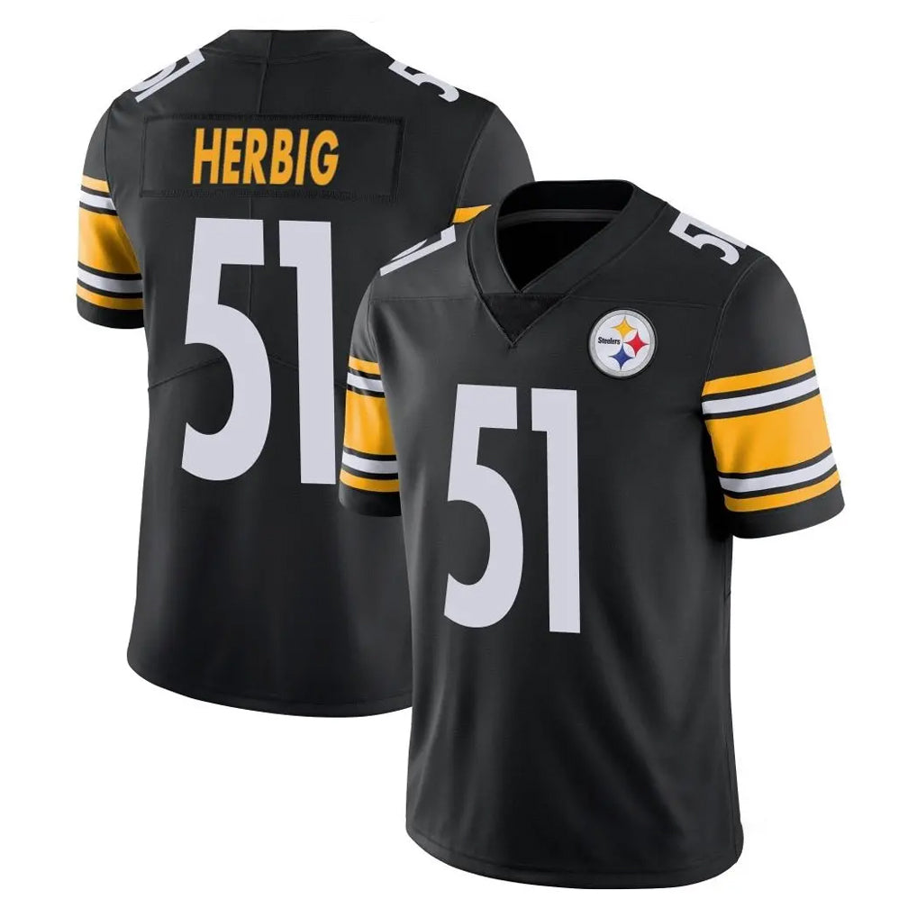Parkc P.Steelers #51 Nick Herbig Player Black Limited Vapor Untouchable Home Game Stitched Jerseys
