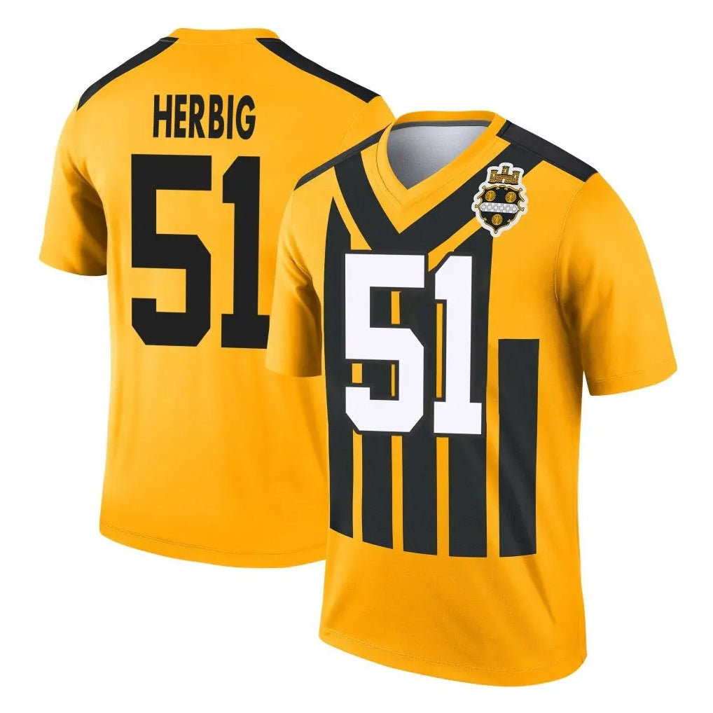 Parkc P.Steelers #51 Nick Herbig Player Gold Legend Limited 1933 Throwback Performance Home Game Stitched Jerseys